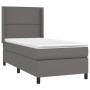 Boxspringbett mit grauer Kunstledermatratze 80x200 cm von , Betten und Lattenroste - Ref: Foro24-3132409, Preis: 320,18 €, Ra...