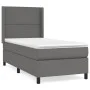 Box spring bed with gray synthetic leather mattress 90x200 cm by , Beds and slatted bases - Ref: Foro24-3132421, Price: 339,1...