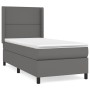Cama box spring con colchón cuero sintético gris 90x200 cm de , Camas y somieres - Ref: Foro24-3132421, Precio: 343,31 €, Des...