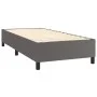 Box spring bed with gray synthetic leather mattress 90x200 cm by , Beds and slatted bases - Ref: Foro24-3132421, Price: 339,1...