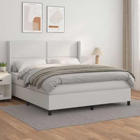 Boxspringbett mit weißer Kunstledermatratze 180x200 cm von , Betten und Lattenroste - Ref: Foro24-3132454, Preis: 639,68 €, R...