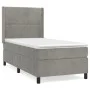Box spring bed with light gray velvet mattress 90x190 cm by , Beds and slatted bases - Ref: Foro24-3132591, Price: 318,23 €, ...