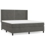 Box spring bed with dark gray velvet mattress 180x200 cm by , Beds and slatted bases - Ref: Foro24-3132634, Price: 566,79 €, ...