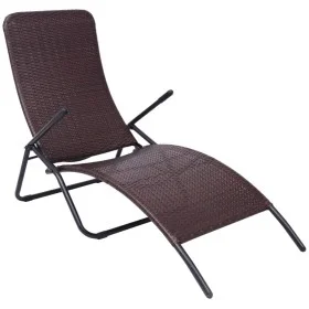 Braune Klappliege aus synthetischem Rattan von vidaXL, Liegen - Ref: Foro24-42945, Preis: 74,55 €, Rabatt: %