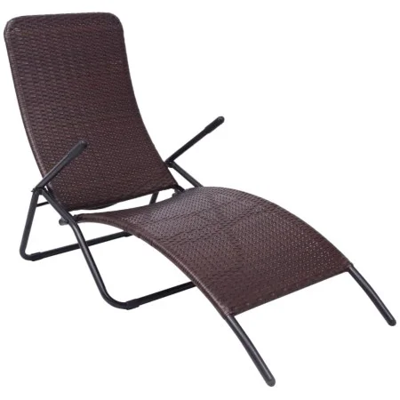 Brown Synthetic Rattan Folding Lounger by vidaXL, Loungers - Ref: Foro24-42945, Price: 74,55 €, Discount: %