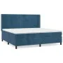 Box spring bed with dark blue velvet mattress 200x200 cm by , Beds and slatted bases - Ref: Foro24-3132643, Price: 636,45 €, ...