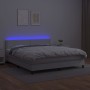 Boxspringbett mit Matratze und LED-weißem Kunstleder 160x200 cm von , Betten und Lattenroste - Ref: Foro24-3134172, Preis: 51...