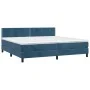 Box spring bed with mattress and LED dark blue velvet 200x200 cm by , Beds and slatted bases - Ref: Foro24-3134367, Price: 54...