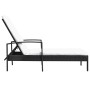 Sun lounger with black synthetic rattan cushion by vidaXL, Loungers - Ref: Foro24-42942, Price: 147,41 €, Discount: %