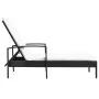 Sun lounger with black synthetic rattan cushion by vidaXL, Loungers - Ref: Foro24-42942, Price: 145,55 €, Discount: %