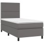 Boxspringbett und LED-Matratze graues Kunstleder 90x200 cm von , Betten und Lattenroste - Ref: Foro24-3135865, Preis: 340,08 ...