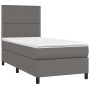 Boxspringbett und LED-Matratze graues Kunstleder 90x190 cm von , Betten und Lattenroste - Ref: Foro24-3135859, Preis: 330,04 ...