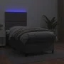 Box spring bed and LED mattress gray synthetic leather 90x190 cm by , Beds and slatted bases - Ref: Foro24-3135859, Price: 35...
