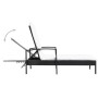 Sun lounger with black synthetic rattan cushion by vidaXL, Loungers - Ref: Foro24-42942, Price: 147,41 €, Discount: %