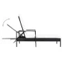 Sun lounger with black synthetic rattan cushion by vidaXL, Loungers - Ref: Foro24-42942, Price: 145,55 €, Discount: %