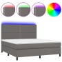 Boxspringbett mit Matratze und LED-grauem Kunstleder 180x200 cm von , Betten und Lattenroste - Ref: Foro24-3135901, Preis: 61...