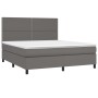 Boxspringbett mit Matratze und LED-grauem Kunstleder 180x200 cm von , Betten und Lattenroste - Ref: Foro24-3135901, Preis: 61...