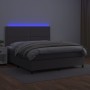 Boxspringbett mit Matratze und LED-grauem Kunstleder 180x200 cm von , Betten und Lattenroste - Ref: Foro24-3135901, Preis: 61...