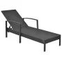 Sun lounger with black synthetic rattan cushion by vidaXL, Loungers - Ref: Foro24-42942, Price: 145,55 €, Discount: %