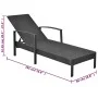 Tumbona con cojín de ratán sintético negro de vidaXL, Tumbonas - Ref: Foro24-42942, Precio: 145,95 €, Descuento: %