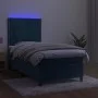Boxspringbett mit Matratze und LED dunkelblauem Samt 100x200 cm von , Betten und Lattenroste - Ref: Foro24-3136051, Preis: 32...