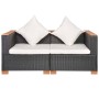 Black synthetic rattan garden sofa by vidaXL, Garden sets - Ref: Foro24-42754, Price: 264,43 €, Discount: %
