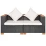 Schwarzes Gartensofa aus synthetischem Rattan von vidaXL, Gartensets - Ref: Foro24-42754, Preis: 261,15 €, Rabatt: %