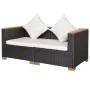 Schwarzes Gartensofa aus synthetischem Rattan von vidaXL, Gartensets - Ref: Foro24-42754, Preis: 261,15 €, Rabatt: %