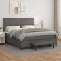 Boxspringbett mit grauer Kunstledermatratze 180x200 cm von , Betten und Lattenroste - Ref: Foro24-3137621, Preis: 649,18 €, R...