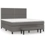 Box spring bed with gray synthetic leather mattress 180x200 cm by , Beds and slatted bases - Ref: Foro24-3137621, Price: 646,...