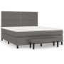 Boxspringbett mit grauer Kunstledermatratze 180x200 cm von , Betten und Lattenroste - Ref: Foro24-3137621, Preis: 649,18 €, R...