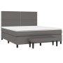 Box spring bed with gray synthetic leather mattress 180x200 cm by , Beds and slatted bases - Ref: Foro24-3137621, Price: 649,...