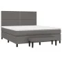 Box spring bed with gray synthetic leather mattress 180x200 cm by , Beds and slatted bases - Ref: Foro24-3137621, Price: 646,...