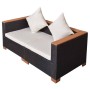 Black synthetic rattan garden sofa by vidaXL, Garden sets - Ref: Foro24-42754, Price: 264,43 €, Discount: %