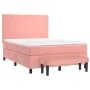 Box spring bed with pink velvet mattress 140x200 cm by , Beds and slatted bases - Ref: Foro24-3137730, Price: 524,00 €, Disco...