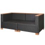 Black synthetic rattan garden sofa by vidaXL, Garden sets - Ref: Foro24-42754, Price: 264,43 €, Discount: %