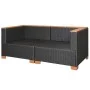 Schwarzes Gartensofa aus synthetischem Rattan von vidaXL, Gartensets - Ref: Foro24-42754, Preis: 261,15 €, Rabatt: %