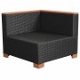 Black synthetic rattan garden sofa by vidaXL, Garden sets - Ref: Foro24-42754, Price: 264,43 €, Discount: %