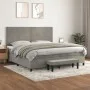 Cama box spring con colchón terciopelo gris claro 200x200 cm de , Camas y somieres - Ref: Foro24-3137803, Precio: 668,50 €, D...