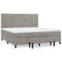 Cama box spring con colchón terciopelo gris claro 200x200 cm de , Camas y somieres - Ref: Foro24-3137803, Precio: 676,74 €, D...