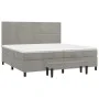 Cama box spring con colchón terciopelo gris claro 200x200 cm de , Camas y somieres - Ref: Foro24-3137803, Precio: 668,50 €, D...