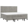 Cama box spring con colchón terciopelo gris claro 200x200 cm de , Camas y somieres - Ref: Foro24-3137803, Precio: 676,74 €, D...