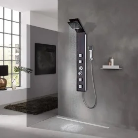 Brown Glass Shower Panel System by vidaXL, Jet nozzles for bathtubs and showers - Ref: Foro24-142374, Price: 147,66 €, Discou...