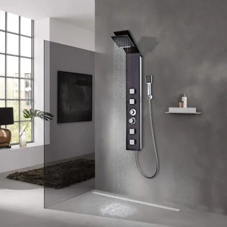 Duschpaneelsystem aus braunem Glas von vidaXL, Strahldüsen für Badewannen und Duschen - Ref: Foro24-142374, Preis: 147,63 €, ...