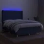 Boxspringbettmatratze und LED-Leuchten aus blauem Stoff 140x190 cm von , Betten und Lattenroste - Ref: Foro24-3138875, Preis:...