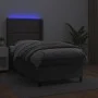 Box spring bed and LED mattress gray synthetic leather 80x200 cm by , Beds and slatted bases - Ref: Foro24-3139293, Price: 33...