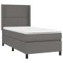 Box spring bed and LED mattress gray synthetic leather 80x200 cm by , Beds and slatted bases - Ref: Foro24-3139293, Price: 33...