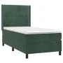 Box spring bed with mattress and LED dark green velvet 90x190 cm by , Beds and slatted bases - Ref: Foro24-3139478, Price: 33...