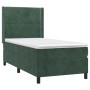 Box spring bed with mattress and LED dark green velvet 90x200 cm by , Beds and slatted bases - Ref: Foro24-3139484, Price: 34...