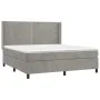 Box spring bed with mattress and LED light gray velvet 180x200 cm by , Beds and slatted bases - Ref: Foro24-3139517, Price: 5...